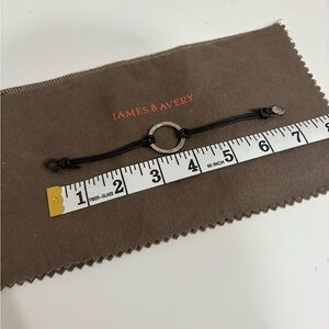 James Avery Retired Silver Ring Black Cord Bracelet